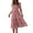 Red, variant on Ecqkame Summer Dresses for Women A Line Tunic Square Neck Short Sleeve Floral Print Dress Casual Flowy Boho Vacation Midi Dress Red L