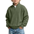 thumbnail image 2 of Trikvn Full Zip Waffle Knit Jackets for Boys Long Sleeve Sweatshirts Casual Stand Collar Cardigan Sweaters for Kids Fall Winter Activewear Outerwear Coats with Pockets, 2 of 9