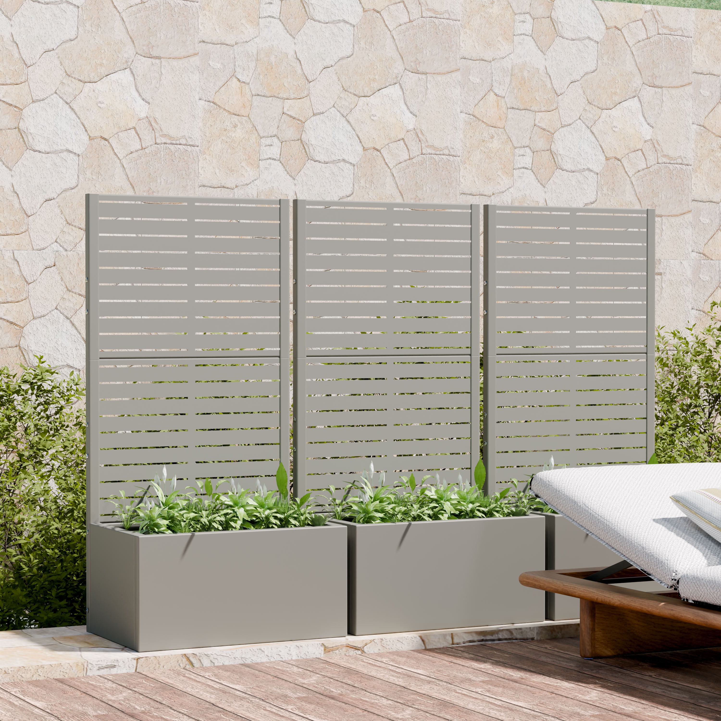 MAYEERTY 47*24in Outdoor Metal Planter Box, Narrow Space Planter Box, Slim Patio Planter for Patio, Garden, Yard