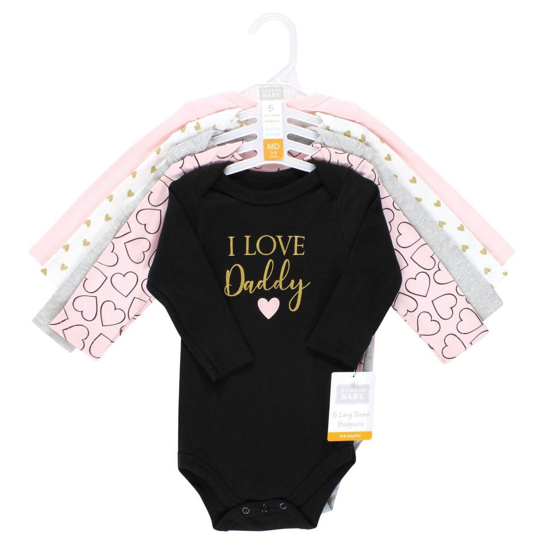 Hudson Baby Cotton Long-Sleeve Bodysuits, 5-Pack, Newborn- 24 Months
