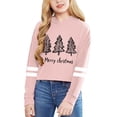 thumbnail image 4 of Christmas Hoodies for Girl 2025 Long Sleeve Cute Christmas Tree Graphic Cropped Hooded Sweatshirt Pullover Tops, 4 of 5