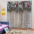 thumbnail image 2 of 1 pieza de cortinas para ventana o puerta, decoraciones navideñas estampadas para Navidad. Cuentas y madera - 170x200cm, 2 of 3