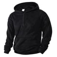 thumbnail image 3 of Quarter Zip Pullover Men 2026 Fall Winter Long Sleeve Plain Coral Hooded Sweatshirt with Pockets Mens Hoodie, 3 of 4