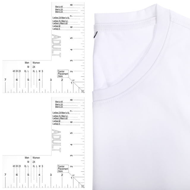 KAKOWELY 2 Pcs T Shirt Rulers Acrylic T Shirt Ruler Alignment T Ruler For Tshirts Measuring Ruler Sewing Products,8.27"X7.2"X0.08"