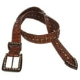 thumbnail image 2 of 1 1/2" Snap On Western Cowgirl Brown Faux Alligator Rhinestone Studded Leather Belt, 2 of 3