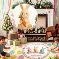 thumbnail image 3 of Tapis de Bienvenue Lapin de Pâques Rond Absorbant Durable Intérieur Extérieur Décoratif pour les Fêtes, 3 of 6
