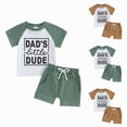 thumbnail image 4 of TOWED22 Toddler Boy Summer Clothes Outfits Kids Cotton Short Sleeve Shirt Shorts Set 2-7 Years(Brown,2-3 Years), 4 of 4