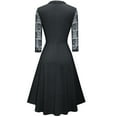 thumbnail image 4 of Elegante vestido de cóctel para fiesta con falda plisada de encaje calado, 4 of 6