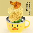 thumbnail image 5 of Duck Ramen Noodles Bowl with Lid Cute Stainless Steel Fruit Bowl 2, 5 of 5