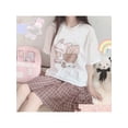thumbnail image 2 of Women Kawaii Fashion Pastel Gothic Casual Style Crewneck Soft Cartoon Cute Bunny Cookies Print T-Shirt tee top, 2 of 8