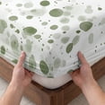 thumbnail image 3 of Twin Sze Fitted Sheet Set - Sage Green Polka Dot 2 Piece Bedding Sets 16" Deep Pocket Fitted Sheet with 1 Pillowcase, Modern Art Abstract Watercolor Dot Brushed Microfiber Hotel Luxury Bed Sheets, 3 of 9