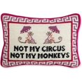 thumbnail image 1 of FURBISH Almohada decorativa de punto de aguja – Not My Circus Not My Monkeys pequeña almohada bordada para cama, silla, sofá, decoración estética hecha a mano para habitación, 10.0 x 14.0 in, 1 of 5