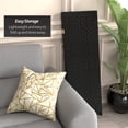thumbnail image 3 of Red Lantern 4 ft. Short Woven Fiber Folding Screen - Black - 3 Panel, 3 of 6