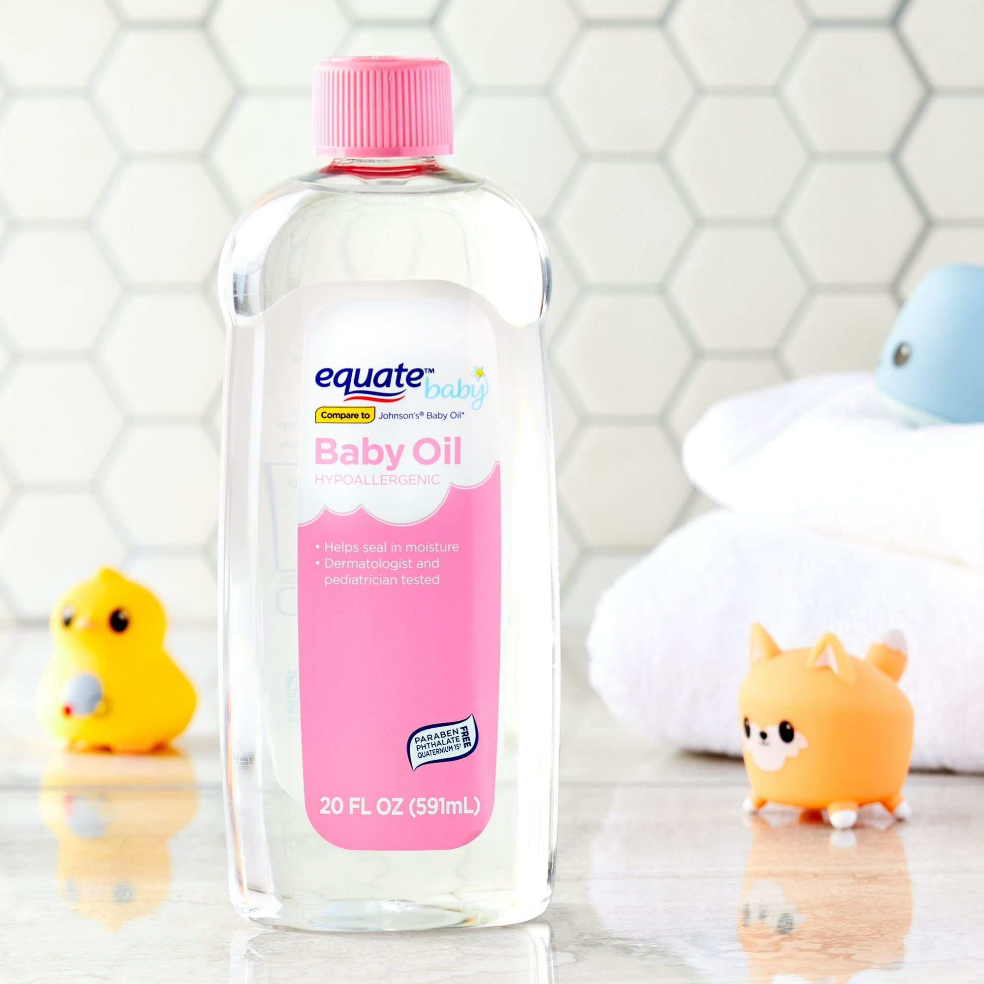 (3 pack) Equate Baby Hypoallergenic Baby Oil, 20 fl oz