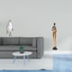 thumbnail image 2 of Escultura de pingüino, estatua de animal de resina, adorno de mesa, figura de mujer, artesanía decorativa, adecuada para dormitorio, sala de estar, re, 2 of 8