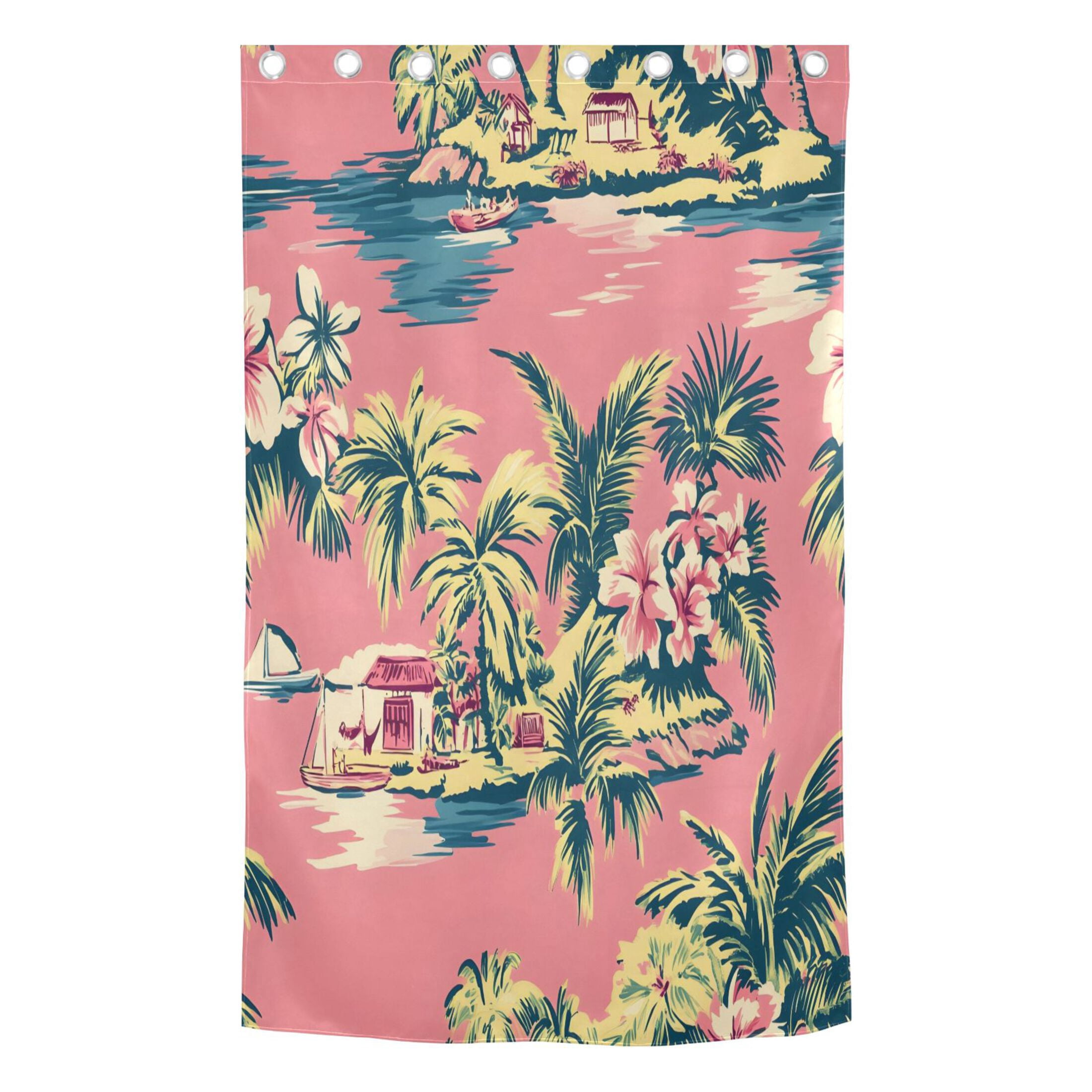 Vintage Palm Tree Blackout Curtains 84"x52" Thermal Insulated Curtain 1 Panel
