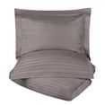 thumbnail image 1 of 400-Thread Count 100% Egyptian Cotton Elegant Stripes Duvet Cover Set Grey / Twin, 1 of 5