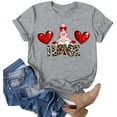 thumbnail image 5 of larppty Valentines Day Cute Love Heart Gnome Leopard Women Girls T-Shirt Fashion Clothes (Grey, L), 5 of 6