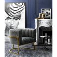 thumbnail image 2 of TOV Furniture Magnolia Slub Grey Chair with Gold Base, 2 of 5