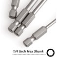 thumbnail image 3 of 12pcs Magnetic Slotted Screwdriver Bit Set, 1/4 Inch Hex Shank Flat Head Drill Bits Insert Bits 2 Inch Length, SL2/2.5/3/4/5/6 Impact Driver Bit for Power Drilling, Set of 2, 3 of 7