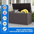 thumbnail image 3 of Dextrus 100 Gallon Large Resin Deck Box , Dark Brown Water Resistant Outdoor Storage Container, Lockable Organizer for Patio Cushions, Garden Tools, Pool Supplies & Indoor Outdoor Essentials, 3 of 9