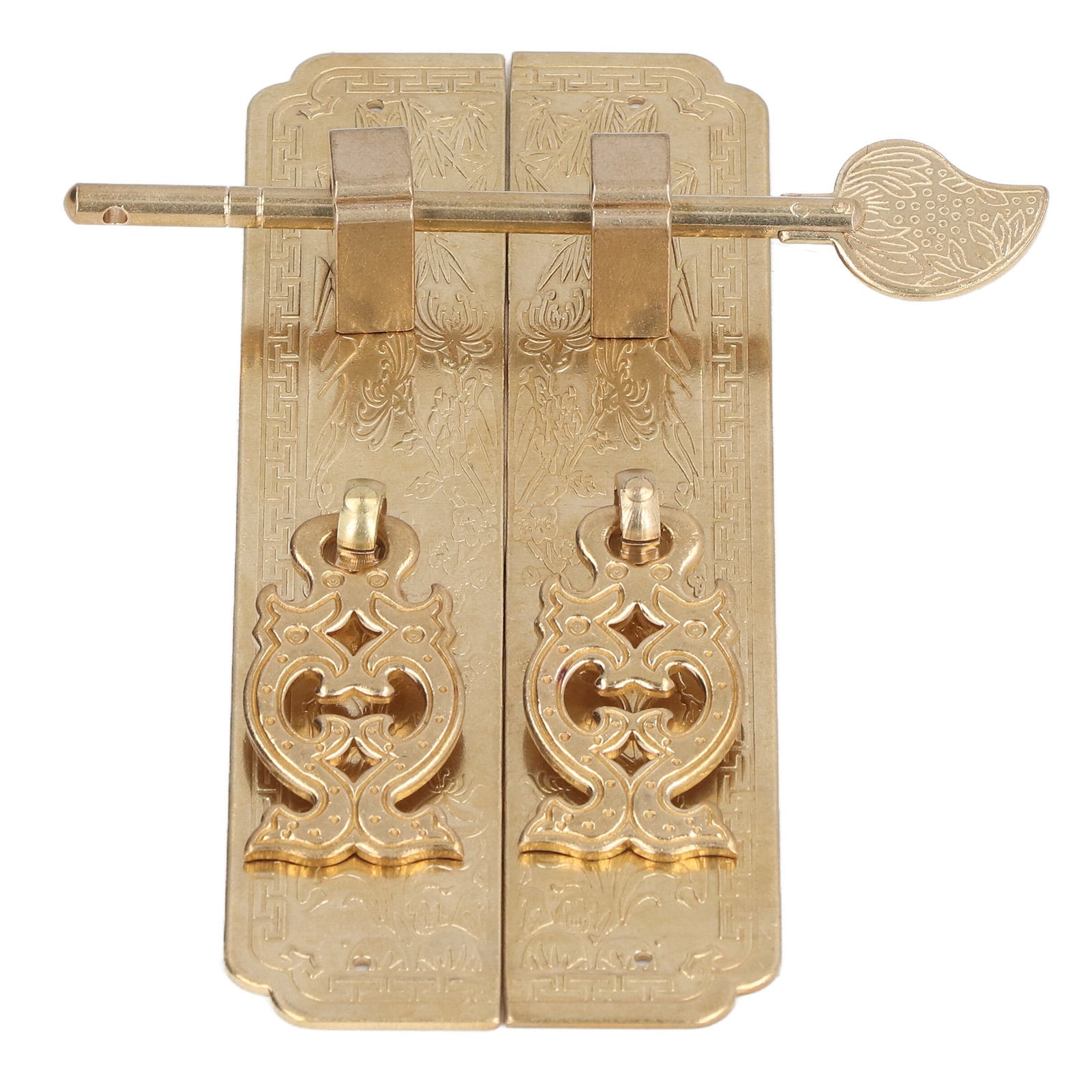 Door Pull Plate Chinese, Long Service Life Cabinet Faceplate Brass Material  Botanical Pattern For Wardrobes For Dressers