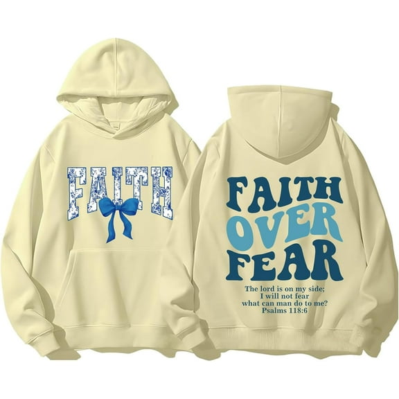 Faith Over Fear Christian Hoodie Aesthetic Christian Sweatshirts Jesus Hoodie Religious Hoodie