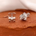 thumbnail image 4 of Meera Jewels 925 Sterling Silver Pretty Bow Stud Earrings | Tiny Cute Ribbon Earrings | Small Dainty Studs Girly Gift Jewelry | Minimal Bow Knot Earrings, 4 of 7