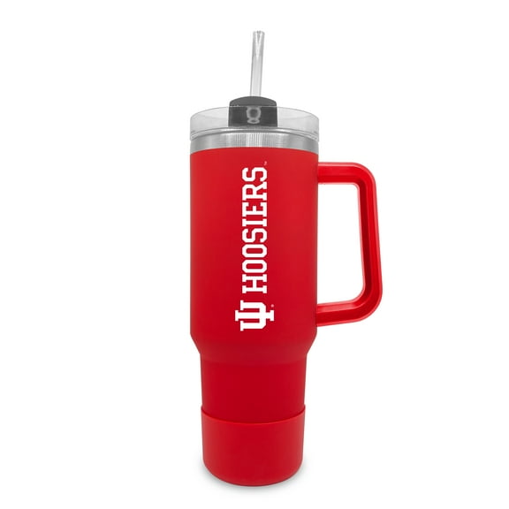 Indiana Hoosiers 40oz. Stainless Tumbler with Handle & Removable Straw
