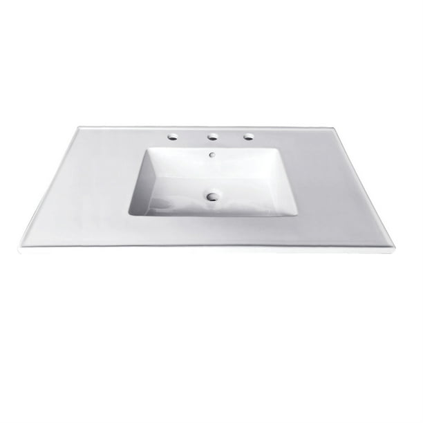 Fauceture Lbt31227w38 Continental 31 Inch X 22 Ceramic Vanity Top With Integrated Basin 3h White Com Inch X 22 Ceramic Vanity Top, 31 Inch Bathroom Vanity Tops