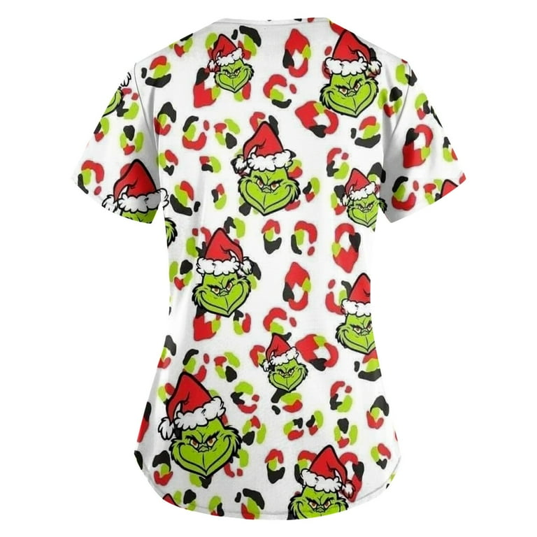 Scrub Tops For Women，Christmas Scrub Tops Women Xmas Halloween