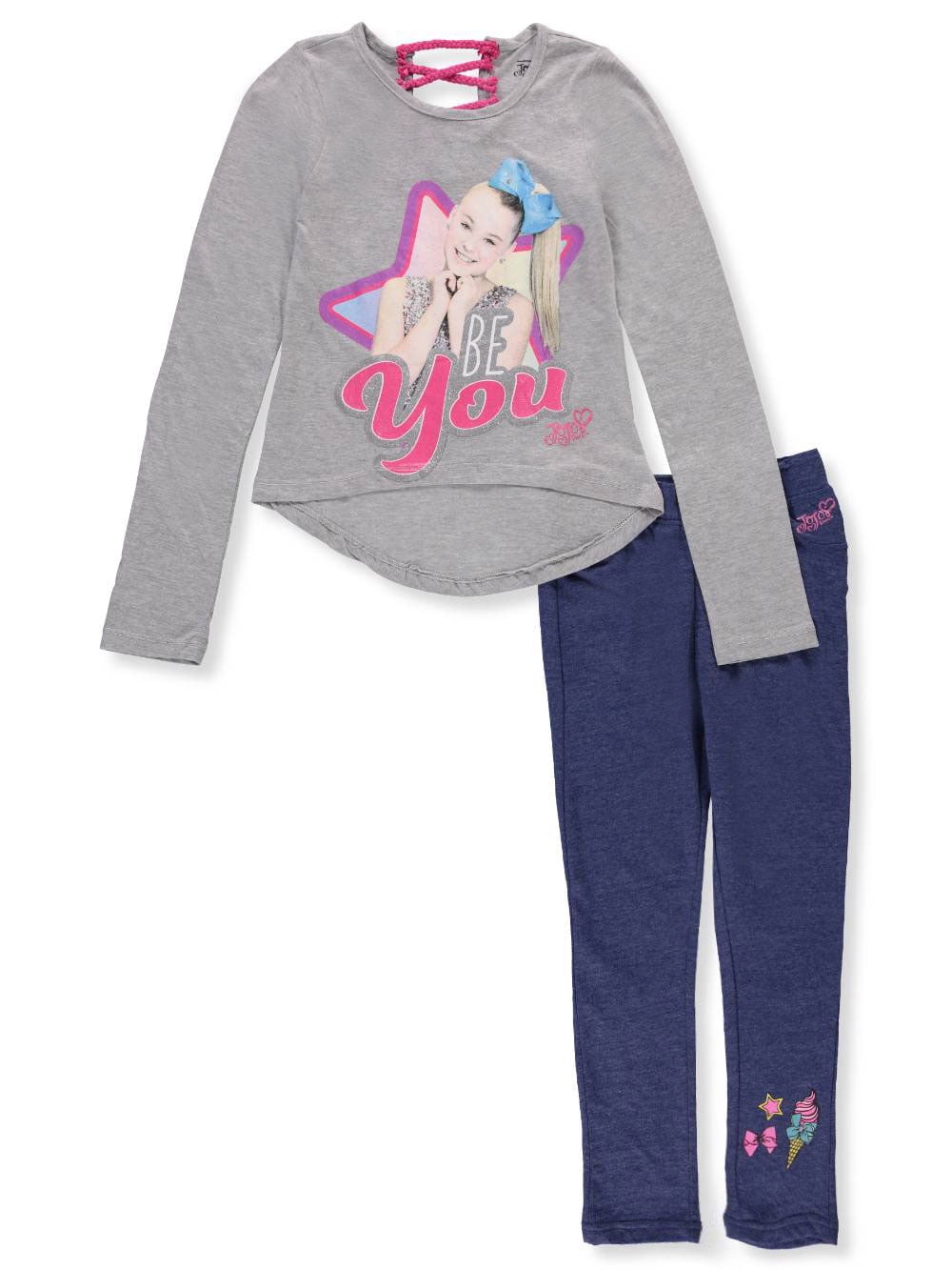 JoJo Siwa - Jojo Siwa Girls' 2-Piece Pants Set Outfit - gray multi, 7-8