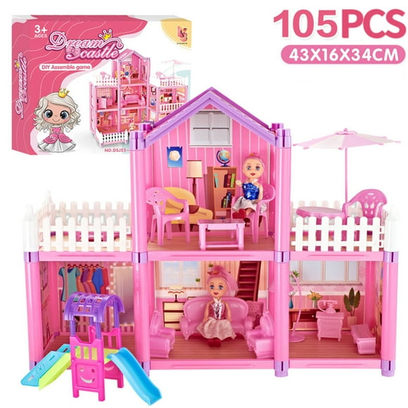 Leadingstar Doll House Girl Villa Princess Castle Set Children Play House Simulation Assembled Toys Gifts For Birthday