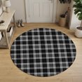 thumbnail image 3 of Round Area Rugs 5Ft, Black Checkered Non-Slip Washable Circle Rugs Carpet, Modern Farmhouse Black Buffalo Plaid Indoor Outdoor Rug Floor Mats Throw Runner for Bedroom Living Room Bathroom, 3 of 8