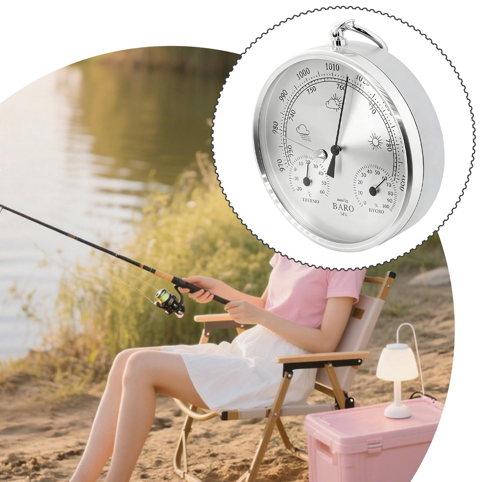 WLPZXP Barometer Thermometer Hygrometer Weather Station for Home Office Living Room Silver