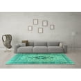thumbnail image 3 of Ahgly Company Indoor Square Persian Turquoise Blue Traditional Area Rugs, 5' Square, 3 of 4