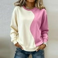 thumbnail image 2 of Erwazi Women's Color Block Sweatshirt Crewneck Long Sleeve Pullover Casual Tops Loose Fit Comfy Trendy Outfits, 2 of 5