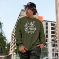 thumbnail image 2 of Faith Weights and Protein Shakes, Workout, Exercise, Gym or Fitness Quote, Military Green Crewneck Sweatshirt, XL, 2 of 2