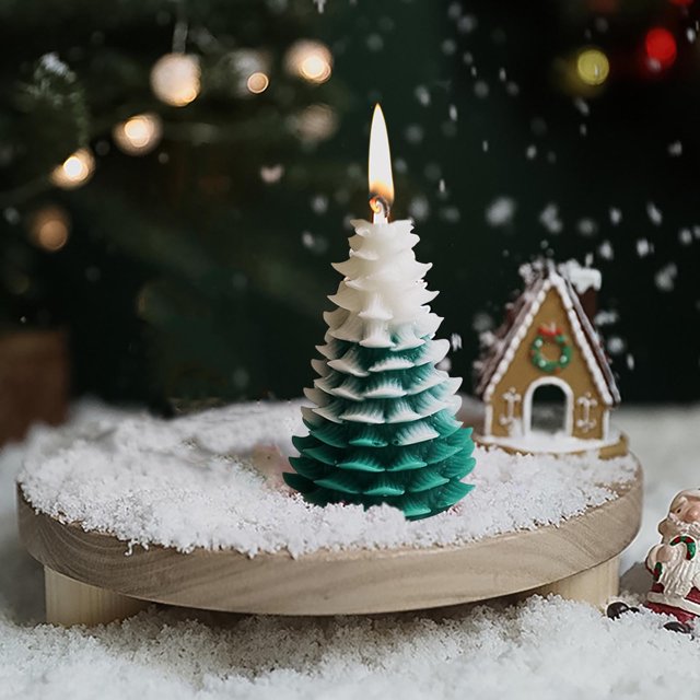 Oefntac Christmas Tree Decorations Christmas Tree Aromatic Candle Decoration Soybean Wax Gift Box Decorative Christmas Candle