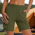 thumbnail image 2 of Hurxie Women's 5'' Hiking Cargo Shorts Quick Dry Lightweight Athletic Golf Outdoor Summer with Pockets Army Green,S, 2 of 7