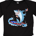 thumbnail image 4 of Inktastic Fourth of July Shark Surfing Boys or Girls Long Sleeve Baby Bodysuit, 4 of 5