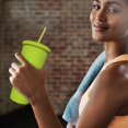 thumbnail image 2 of Cup With Straw 22oz Studded Water Cup With Lid And Straw Double Walled Reusable Cups Portable Water Cup for Camping Hiking Travel Wide Mouth stunning, 2 of 7