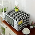 thumbnail image 2 of Microwave Oven Cover Dustproof Cotton Machine Protector Decorative Kitchen Appliance Cover with Side Storage Pockets(Black Triangle), 2 of 7