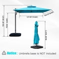 thumbnail image 2 of 9'x 11' Offset Cantilever Patio Umbrella, 360° Rotation Rectangle Market Umbrella with 5-Position Tilt, 2-Tier Outdoor Table Umbrella with 9 Sturdy Ribs for Backyard, Pool, Blue (No Base), 2 of 9
