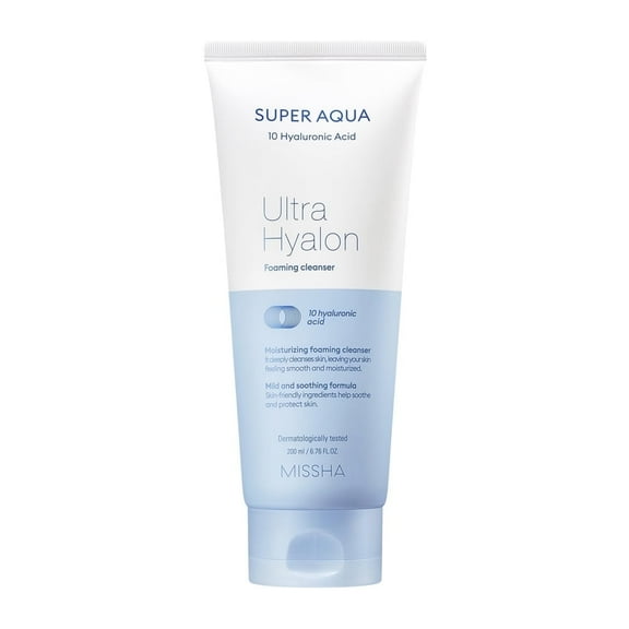 MISSHA Super Aqua Ultra Hyalon Foaming Cleanser, 6.76 fl oz (200 ml)