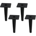 thumbnail image 1 of Patas cónicas redondas para muebles de 150 mm / 6 pulgadas, patas de metal para gabinete, armario, mesa, silla, mesa, con tornillos de montaje, color negro, 1 of 5