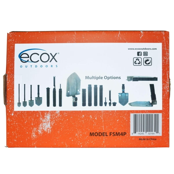 ecox Folding Shovel Survival Multitool for Camping Outdoors Shovel 4 Body Screwdriver Knife Saw Whistle Starter Can Opener Glass Shatterer all in one tool