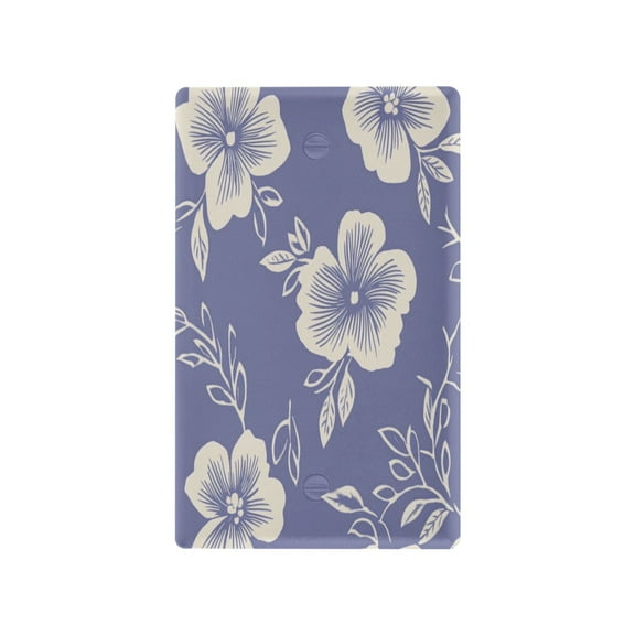 Blue and White Floral Light Switch Cover Switch Plate Outlet Cover Plug Cover for Electrical Outlet
