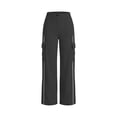 thumbnail image 5 of Ecqkame Cargo Pants for Women Multi Pocket Elastic Waist Straight Leg Solid Outdoor Pant Hiking Work Casual Travel Daily Long Trousers Black M, 5 of 6