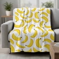 thumbnail image 2 of Yellow Banana Blanket Soft Cozy Warm Twin Blanket for Bed, Plush Fuzzy Flannel Fleece Blankets for Sofa, Summer Tropical Fruits Watercolor Throw Blankets for Couch, Gifts for Men, 60"x80", 2 of 9